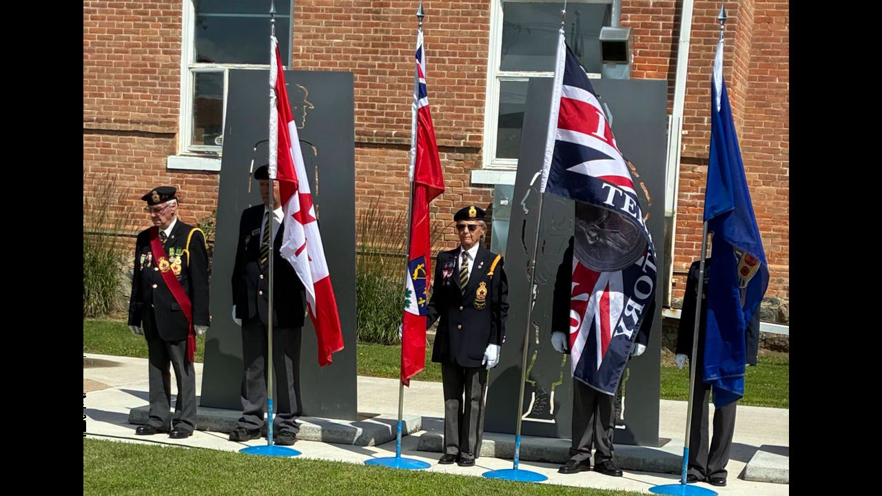 Raising Flag City Hall RCL Anniv 100